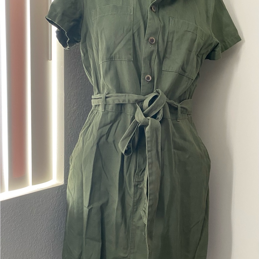 J. Crew NWT Olive Button-Up Dress